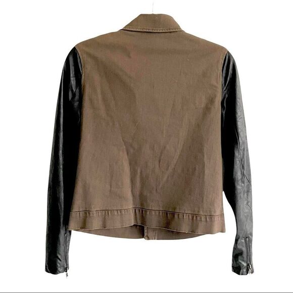 URBAN OUTFITTERS BYCORPUS Army Moto Jacket Moto Asymmetrical Biker Jacket S - Picture 9 of 11